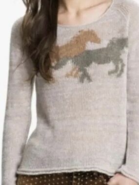 Free People Pony Ride Equestrian Horse Sweater